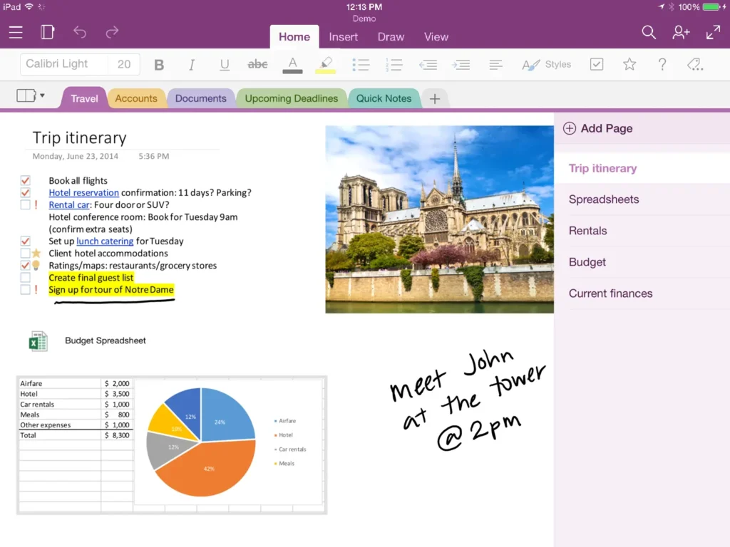 best note taking apps for students - Microsoft OneNote